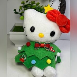 Hello Kitty Multicolor Christmas Plush Keychain